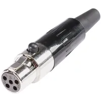 HICON HI-XMCF5 Miniatur-XLR-Steckverbinder Buchse, gerade Polzahl: 5 Silber 1St.