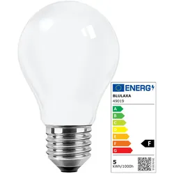 LED Filament Lampe Birnenform A60 / E27 -  F / 4,5 / 2700 K Warmweiß Opal