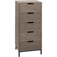 MCW Kommode MCW-N90, Schrank Highboard, 3D-Design 5 Schubladen Holz