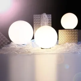 H4L Kugelleuchten 3er Set 25/30/40cm weiß E27 inkl. 3m Anschlußkabel Kugellampen Terrassenleuchte - Weiß