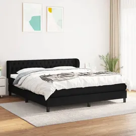 vidaXL Boxspringbett mit Matratze Schwarz 180x200 cm Stoff - Schwarz