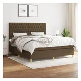 vidaXL Boxspringbett mit Matratze Dunkelbraun 180x200 cm Stoff