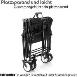 BigDean Bollerwagen faltbar bis 80 kg schwarz