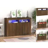 vidaXL Sideboard 115,5 x 75 x 30 cm braune eiche