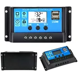 Y&H 10A 12V 24V Automatischer Solarladeregler PWM LCD Dual USB 5V Ausgang Solarpanel Photovoltaik Regler