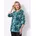 Longshirt CLASSIC BASICS Longshirt Damen Gr 38 blau aquapetrol ecru bedruckt 100 Baumwolle gemustert mehrfarbig Rundhals Shirts Longshirt
