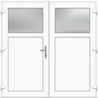 Kunststoff Nebeneingangstür nach Maß "ANTONIA-M" 70 mm symmetrisch Weiß RAL 9016 beidseitig außen öffnend DIN links