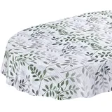 ANRO Wachstuchtischdecke abwaschbar Oval 140 x 240 cm Grau
