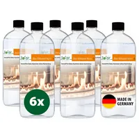 BioFair Bioethanol 96% Brennstoff für Ethanolkamine, Bioethanolkamin, Ethanol Tischkamin, Wandkamin Indoor (6x1L, 6, Liter)