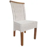 soma Sessel Soma Esszimmer-Stuhl Rattanstuhl weiß Perth Sitzkissen Leinen weiß, Stuhl Sessel Sitzplatz Sitzmöbel bunt