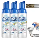 Rohrreiniger Extrem Stark, 2026 Neu WC Reiniger Toilettenreiniger Extrem Stark, Abflussreiniger Rohrreinigungsmittel, WC Schaumreiniger für Küche Bad Toiletten (3 Pcs, 60ml)