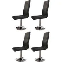 SalesFever Esszimmerstuhl Kunstleder schwarz 4er Set