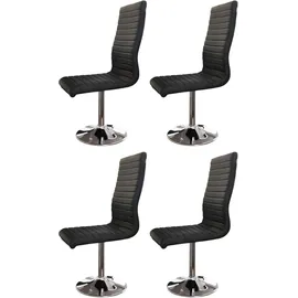 SalesFever Esszimmerstuhl Kunstleder schwarz 4er Set