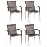 SonnenPartner Millenium Stapelstuhl 4 x 55 x 60 x 85 cm metallic-grau