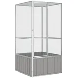 vidaXL Vogelkäfig Grau 111 x 107 x 211,5 cm verzinkter Stahl
