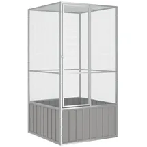 vidaXL Vogelkäfig Grau 111 x 107 x 211,5 cm verzinkter Stahl
