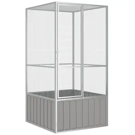 vidaXL Vogelkäfig Grau 111 x 107 x 211,5 cm verzinkter Stahl