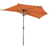 Angel Living Sonnenschirm Halbrund 2,7m mit UV30+ Schutz, Windbeständiger Gartenschirm, LxB: 265x132 cm, mit Kurbel und Neigungsfunktion für Garten & Terrasse, ohne Ständer rot