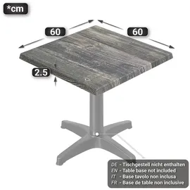 GGM Möbel Jamaika Bistro Tischplatte 60 x 60 x 0 cm Rustikales Kiefer