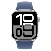 Apple Watch Series 10 GPS + Cellular 42 mm Aluminiumarmband silber Sportarmband denim S/M