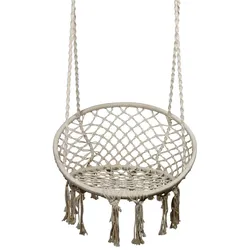 AM Design Hängesessel Ibiza Makrame Baumwolle Beige