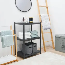 shelfr Industrial Design Metallregal 61x41x90 Standregal 3 Ebenen Metall Regal Schwarz