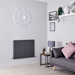 Design Heizkörper Horizontal Anthrazit Grau - Wandheizkörper flache Paneele - Sloane von Hudson Reed