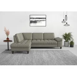 Ecksofa SIT & MORE "Westham L-Form", grau, B:261cm H:88cm T:179cm, 100% Polyester, Sofas, mit Ottomane, mit oder ohne Bettfunktion, Bettkasten, Verstellung
