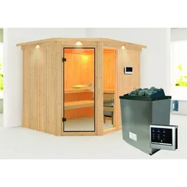 Karibu Fiona inkl. 9 kW Ofen + ext. Steuerung + Dachkranz