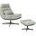 Beliani Drehsessel TOVIK Polyester 70 x 80 x 80 cm Hellgrün mit Fußstütze