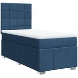 vidaXL Boxspringbett mit Matratze Blau 100x200 cm Stoff