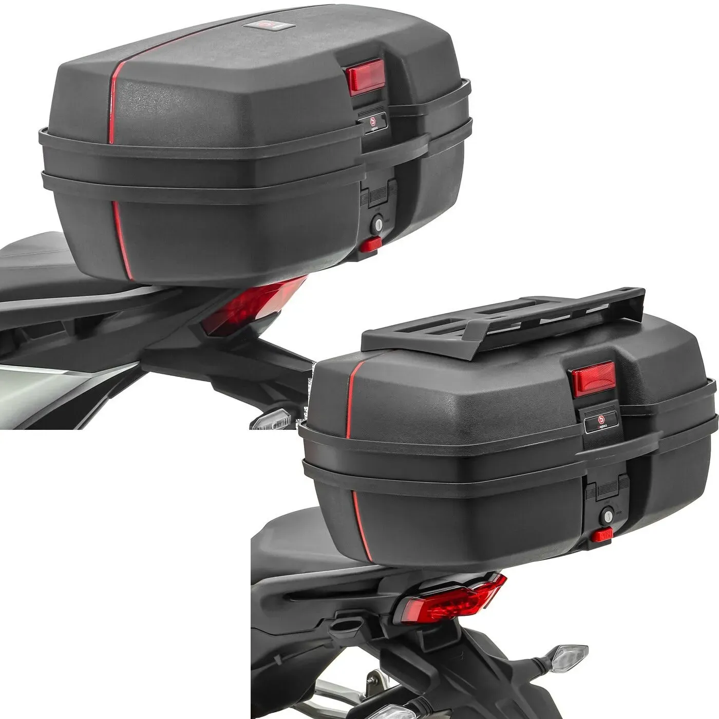 Set: Topcase TB8 45 Liter + Topcase DK45 45 Liter mit Gepäckgrill