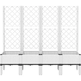 vidaXL Pflanzkübel mit Rankgitter 160 x 40 x 142 cm Weiß