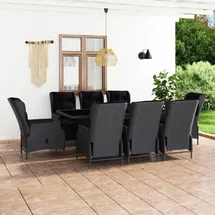 vidaXL Garten-Essgruppe 9-tlg. Dunkelgrau