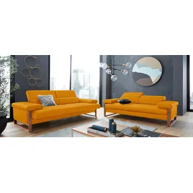 W.Schillig Couch Leder 3-Sitzer Gelb