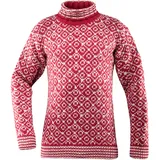 Devold Svalbard Wool High Neck Hindberry / Offwhite L