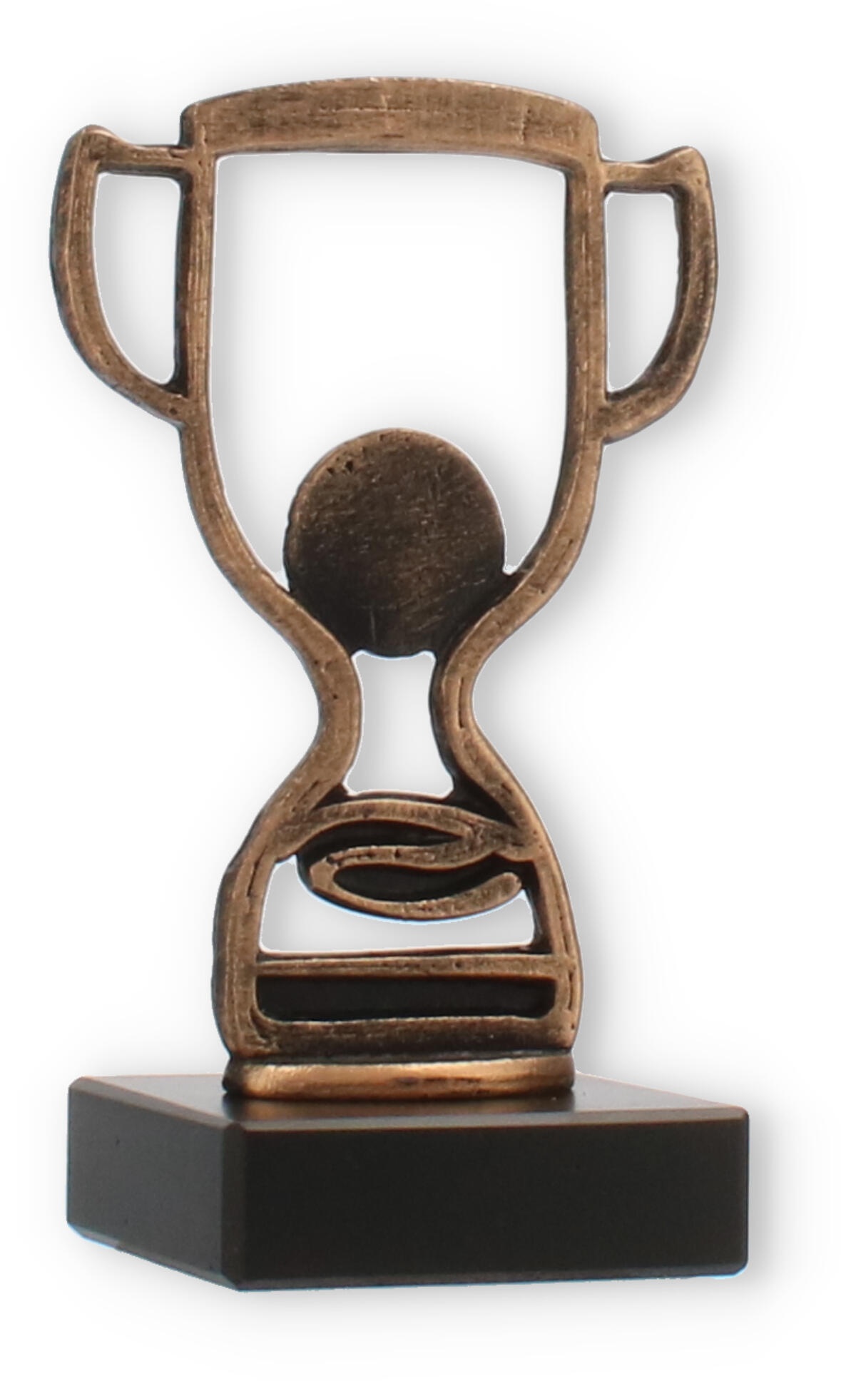 Pokal Konturfigur Pokal altgold auf schwarzem Marmorsockel 14,1cm
