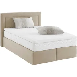 Boxspringbett, beige, B:155cm L:210cm, WESTFALIA SCHLAFKOMFORT, Komplettbetten, Boxspringbett, wahlweise mit Bettkasten und Topper