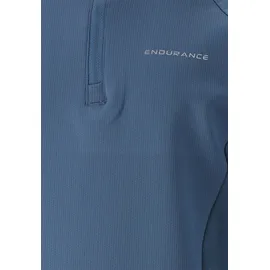 Endurance Funktionsshirt "Kredly", Jungen, Gr. 128, blau (blau, grau), 85% Polyester, 15% Elasthan, unifarben, normal, ohne Ausschnitt, Shirts Funktionsshirt, mit reflektierenden Elementen