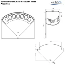 VARIOSAN Schlauchhalter 35 x 26 x 14 cm grau