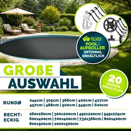 tillvex Premium Pool Solarabdeckplane schwarz Ø 500 cm