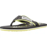 Tommy Hilfiger Herren Flip Flops Patch Hilfiger Beach Sandal Zehentrenner, Grau (Dark Ash), 44 - 44 EU