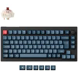 Keychron V1 Max, Gaming-Tastatur - schwarz/blaugrau, DE-Layout, Gateron Jupiter Brown, Hot-Swap, RGB