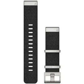 Garmin QuickFit 22 Uhrenarmband Jacquard Webart Nylonband schwarz mit Teilen aus Edelstahl