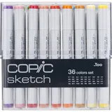Copic Sketch Set "36 Colors", 36er Set im Acryl-Display, Twin Marker mit einer mittelbreiten und einer Brush-Spitze