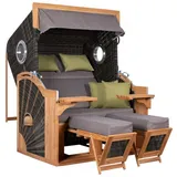 deVries Strandkorb PURE® SEASIDE XL PE Des. 490 stone grey 135 x 92