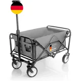 Bigdean Kompakter Bollerwagen Faltbar Grau Bis 80Kg Belastbar – Platzsparend Zus