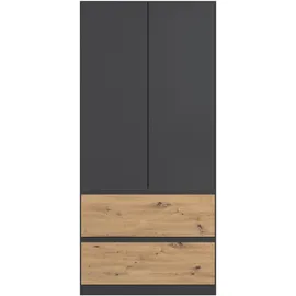 Rauch »Kleiderschrank Schrank Garderobe Wäscheschrank COSTA in 3 Breiten«, viel Platz, grifflose Front und Push-to-Open Funktion MADE IN GERMANY, grau