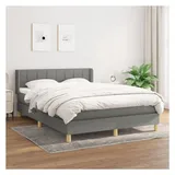 vidaXL Boxspringbett 140 x 200 cm Dunkelgrau