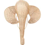Wandobjekt Elefant GRUNEY Rattan 83 cm Naturfarben